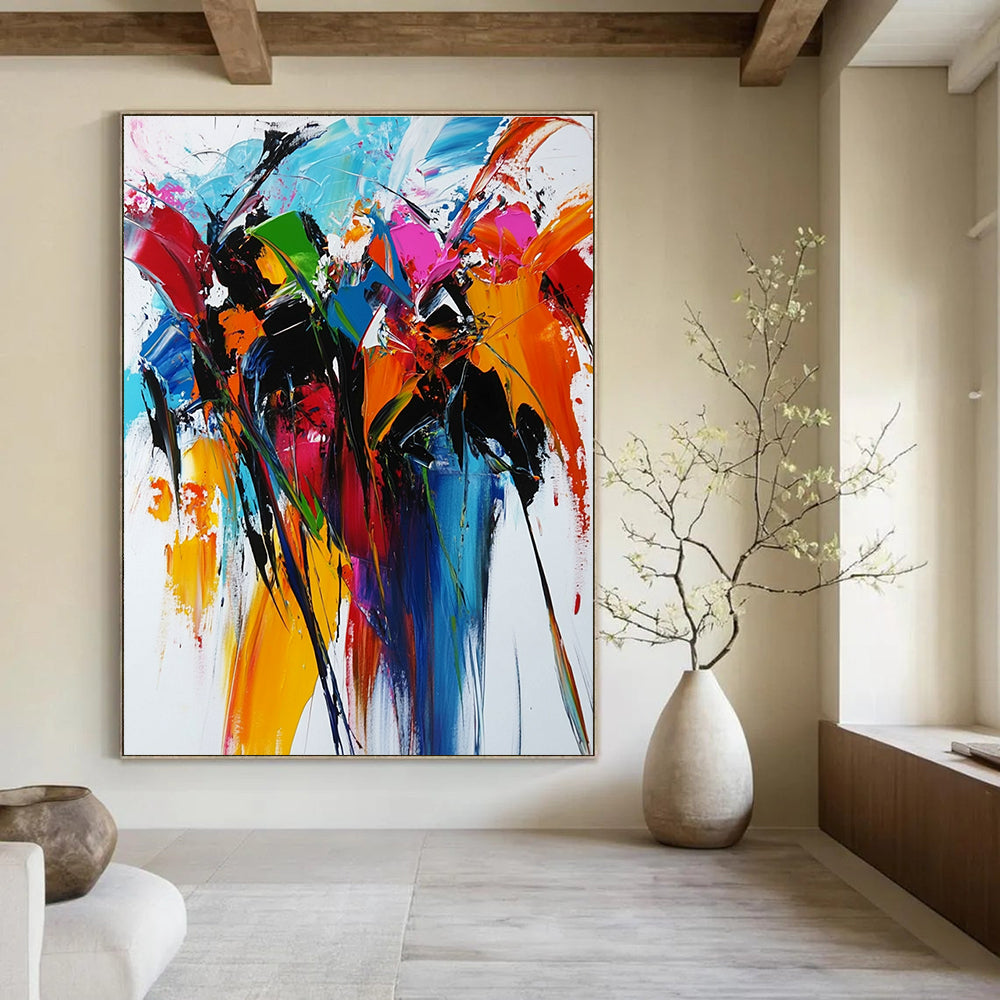 Vivid Floral Abstract Painting for Romantic - Themed Wedding Venues GAB0942