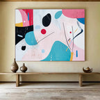 Playful Shape with Pastel and Bold Colors Abstract Painting ABS346