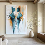 Dual Figure Abstract Painting for Contemporary Dance Studio Lounges GAB1175
