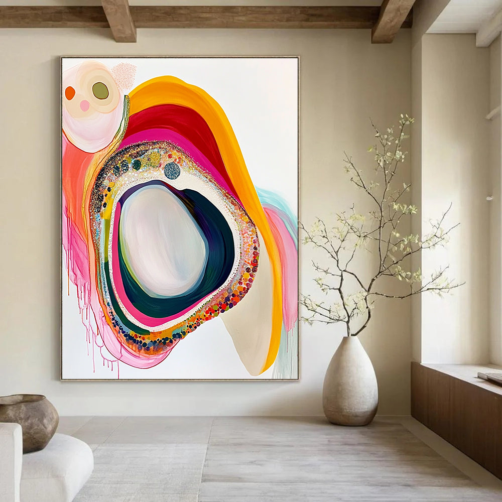 Colorful Layered Abstract Painting for Artistic Playrooms GAB0743