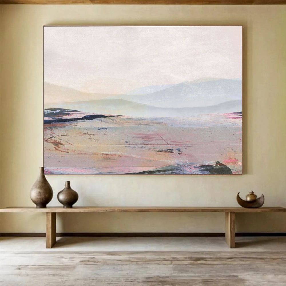 Pastel Landscape Abstract Painting for Romantic Spaces YHT129