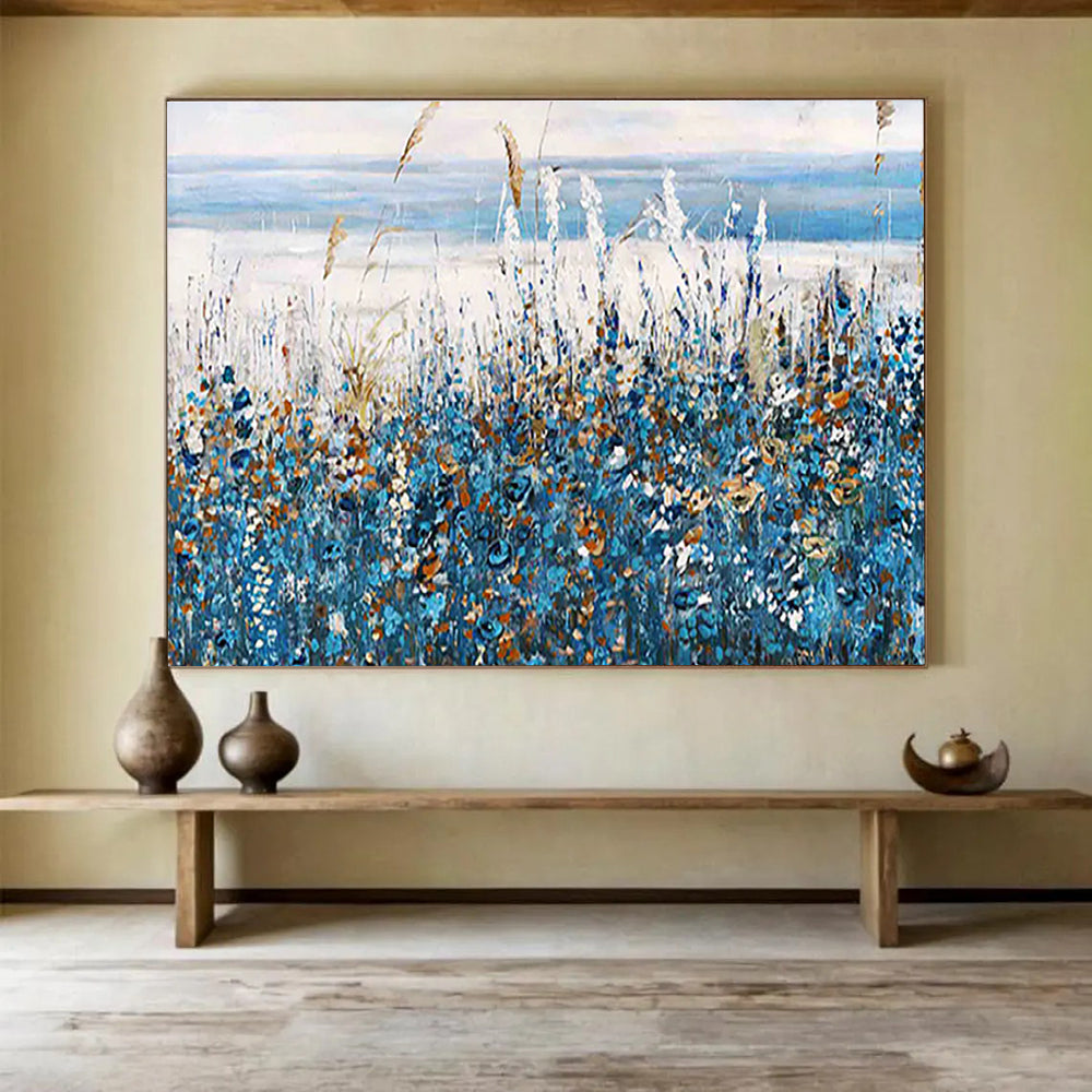 Coastal Meadow Abstract Painting for Beachfront Homes YHT203