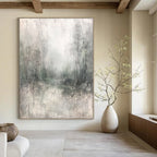 Misty Forest Landscape Abstract Painting of Ethereal Nature GAB0203