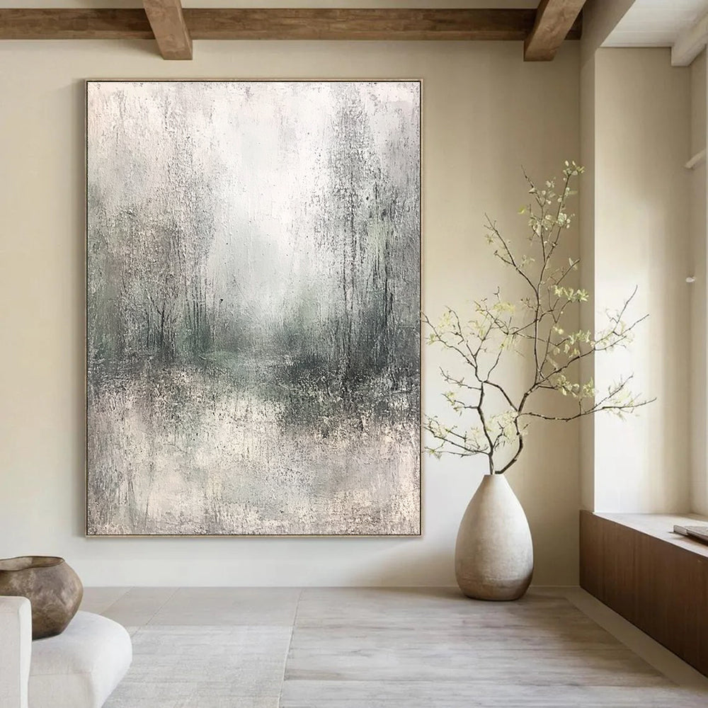 Misty Forest Landscape Abstract Painting of Ethereal Nature GAB0203