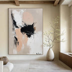 Abstract Black Cat Playful Feline Abstract Painting GAB0226
