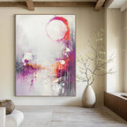 Purple and Orange Abstract Painting for Bohemian - Style Bedrooms GAB0902