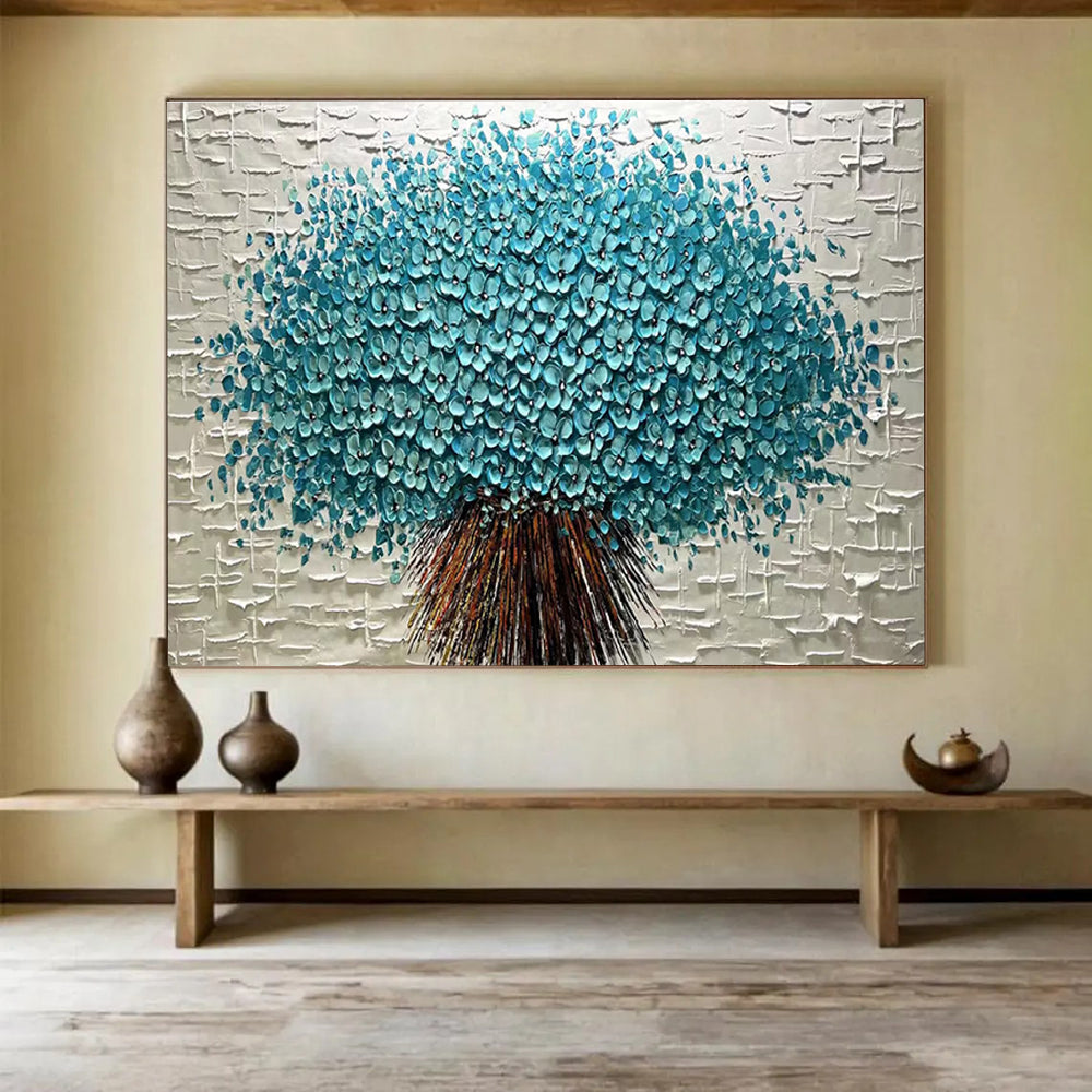 Blue Blossom Tree Abstract Painting for Modern Lobby Spaces YHT213