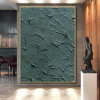 Green Textured Surface Abstract Painting with Natural Roughness WINK090