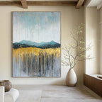 Golden Mountain Abstract - Elegant Landscape with Metallic Accents GAB0532