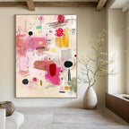 Playful Pink Doodles Whimsical Sketch Abstract Painting GAB0248