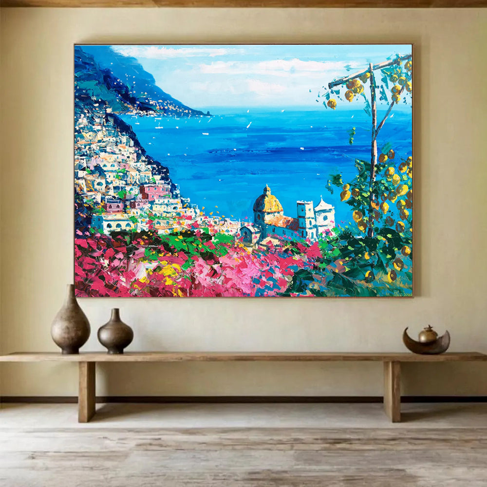 Amalfi Coast Abstract Painting for Luxury Hotel Suites YHT458