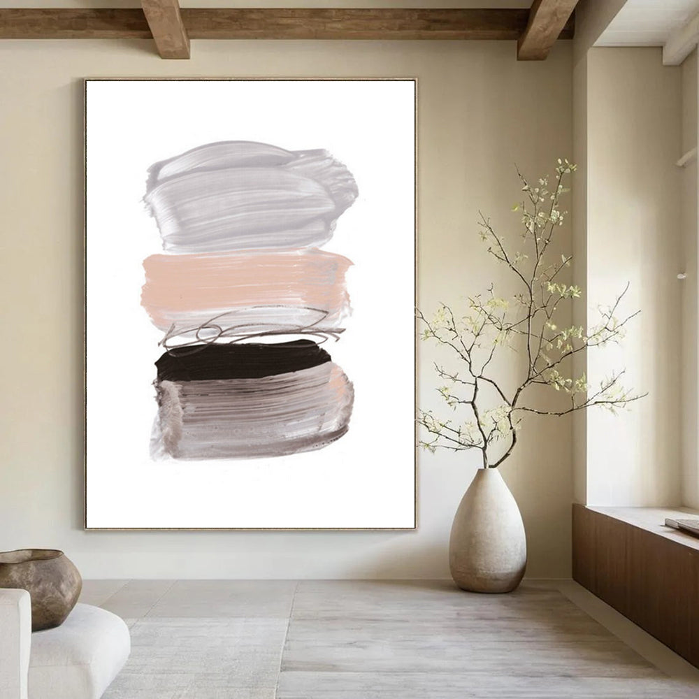 Stacked Color Block Abstract Painting for Modern Nursery Rooms HENG184