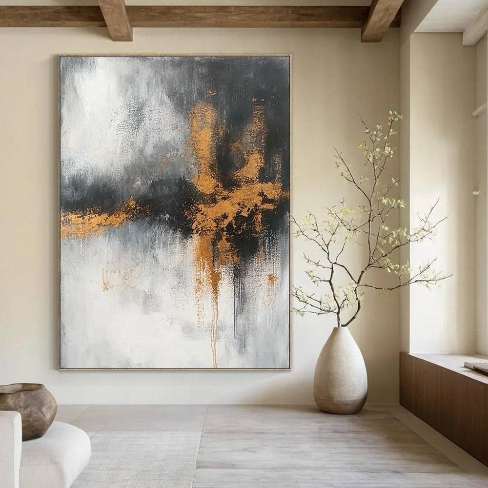 Gold - Splash Abstract Painting for Contemporary Art Galleries GAB0864