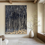 Dripping Black and White Dynamic Texture Abstract Painting GAB0276