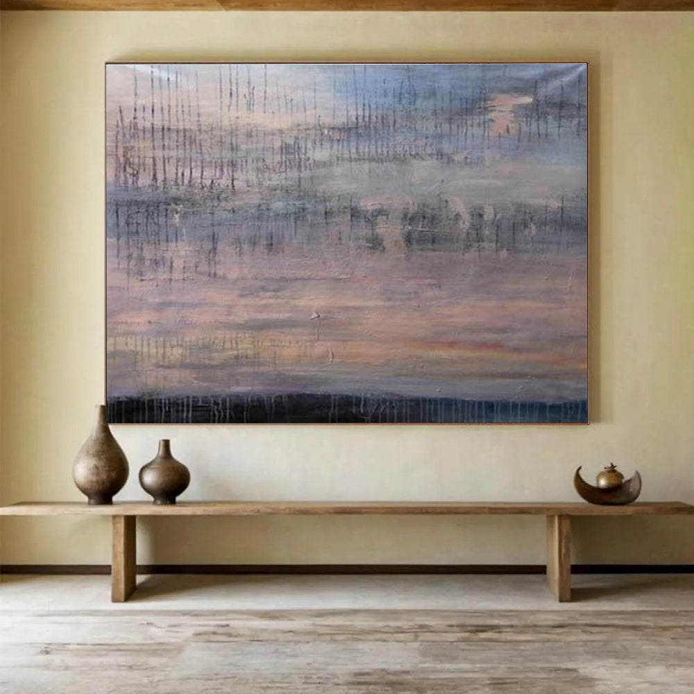 Dripping Sunset Abstract Painting for Beachfront Residences YHT150