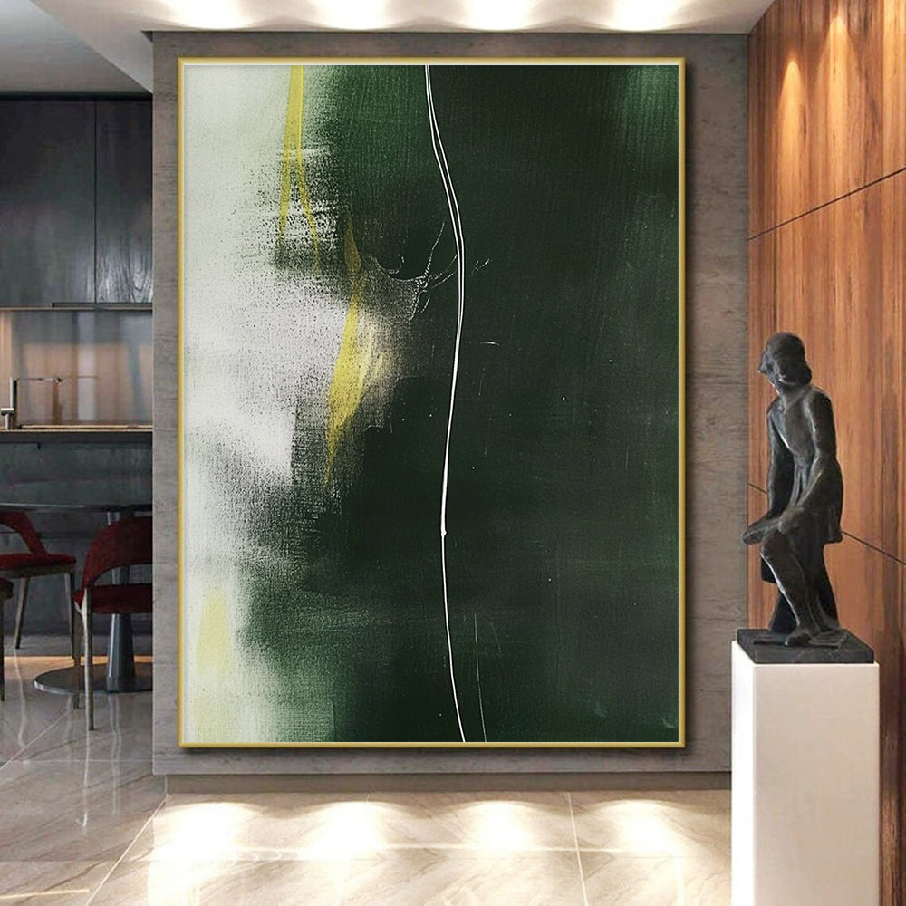Green and Yellow Abstract Painting with Subtle Dynamics WINK140