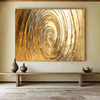 Golden Spiral Abstract Painting for Luxury Home Decor YHT167