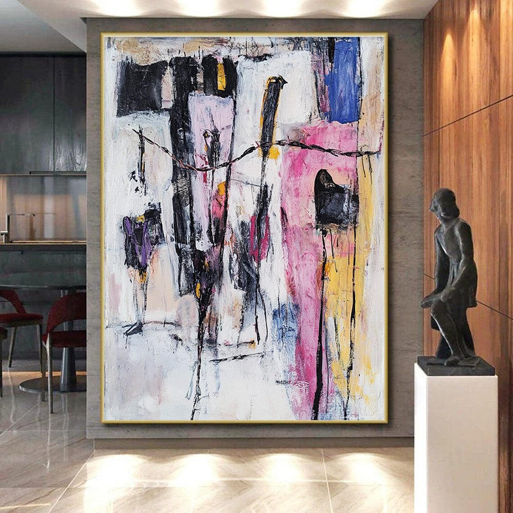 Colorful Abstract Composition Painting with Dynamic Forms WINK590