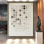Monochromatic Grid Abstract Painting with Geometric Calm WINK295