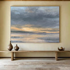 Sunset Over Coastal Horizon Landscape Abstract Painting for Art - Lovers’ Homes YHT022