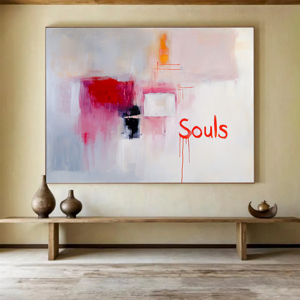 “Souls” Abstract Painting with Emotional Depth ABS298