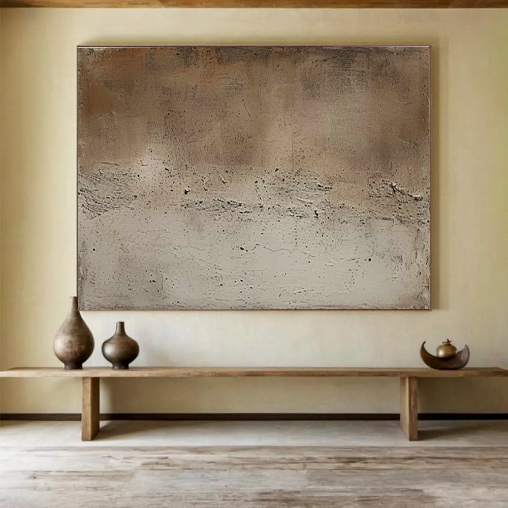 Neutral Textured Abstract Painting for Minimalist Art Galleries YHT257