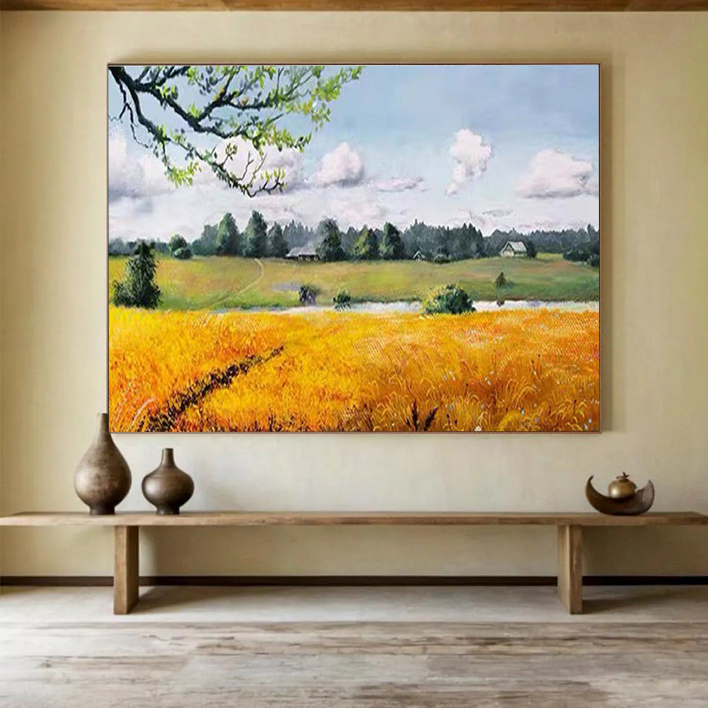 Countryside Landscape Abstract Painting for Rustic Cafes YHT208