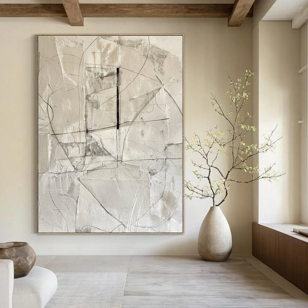 Minimalist Line Abstract Painting for Modern Office Lobbies HENG001