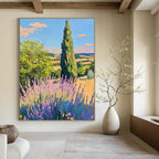 Provence Landscape Abstract Painting for Rustic - Chic Dining Rooms HENG436