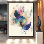Vibrant Abstract with Gold Abstract Painting with Lively Sophistication WINK276