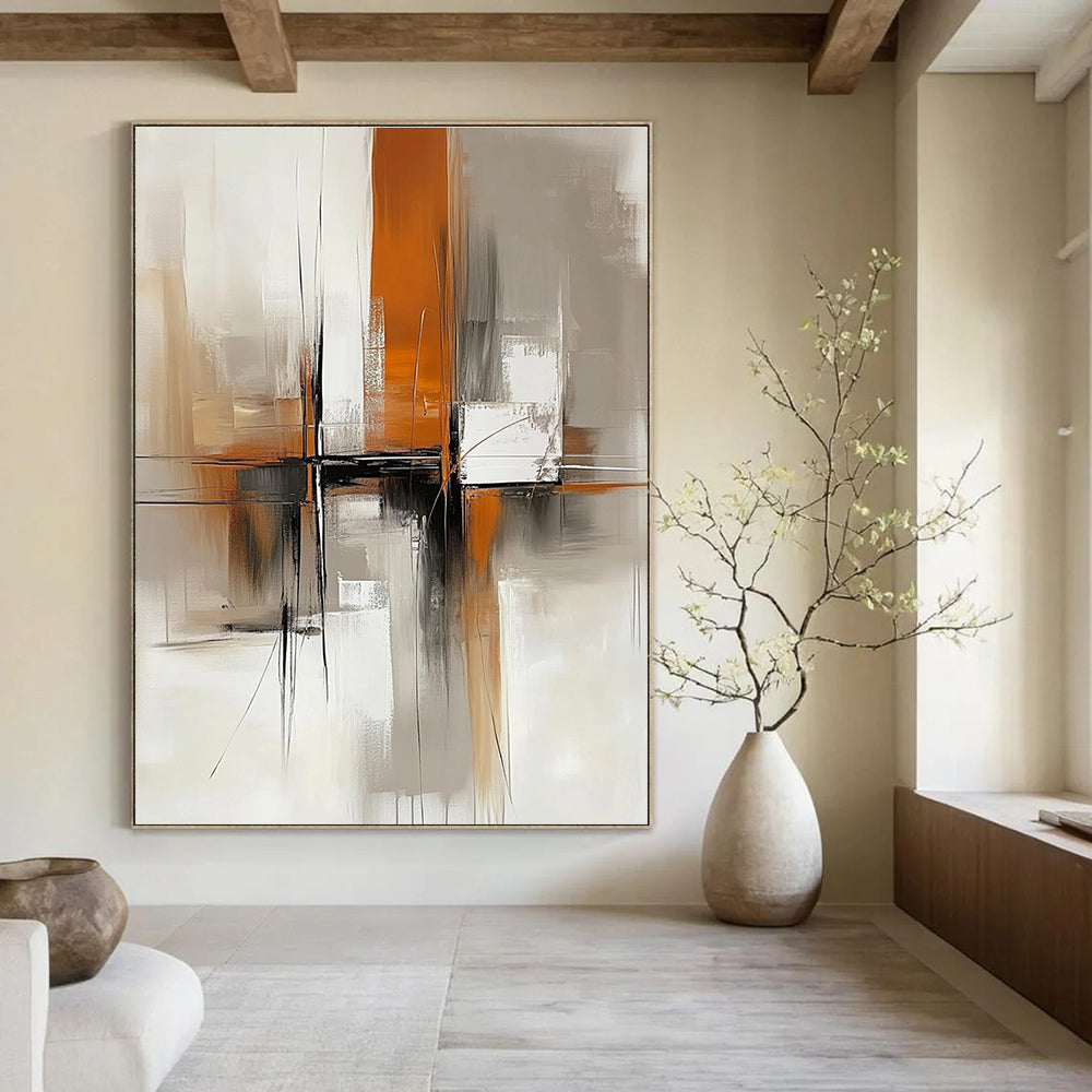 Geometric Abstract Painting for Modern Corporate Reception Areas GAB1259