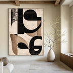 Black and Beige Geometric Abstract Painting for Industrial - Chic Lofts GAB0964