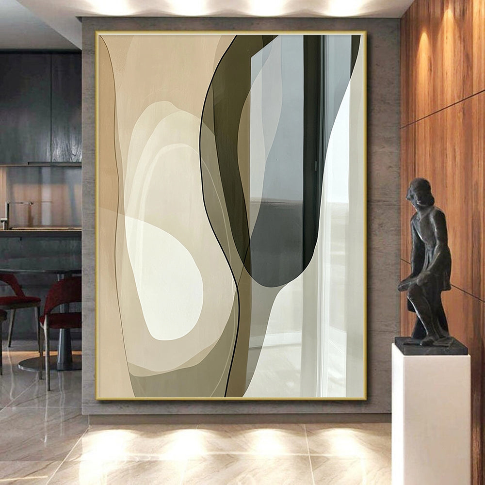 Translucent Curved Shapes Abstract Painting with Elegant Flow WINK045