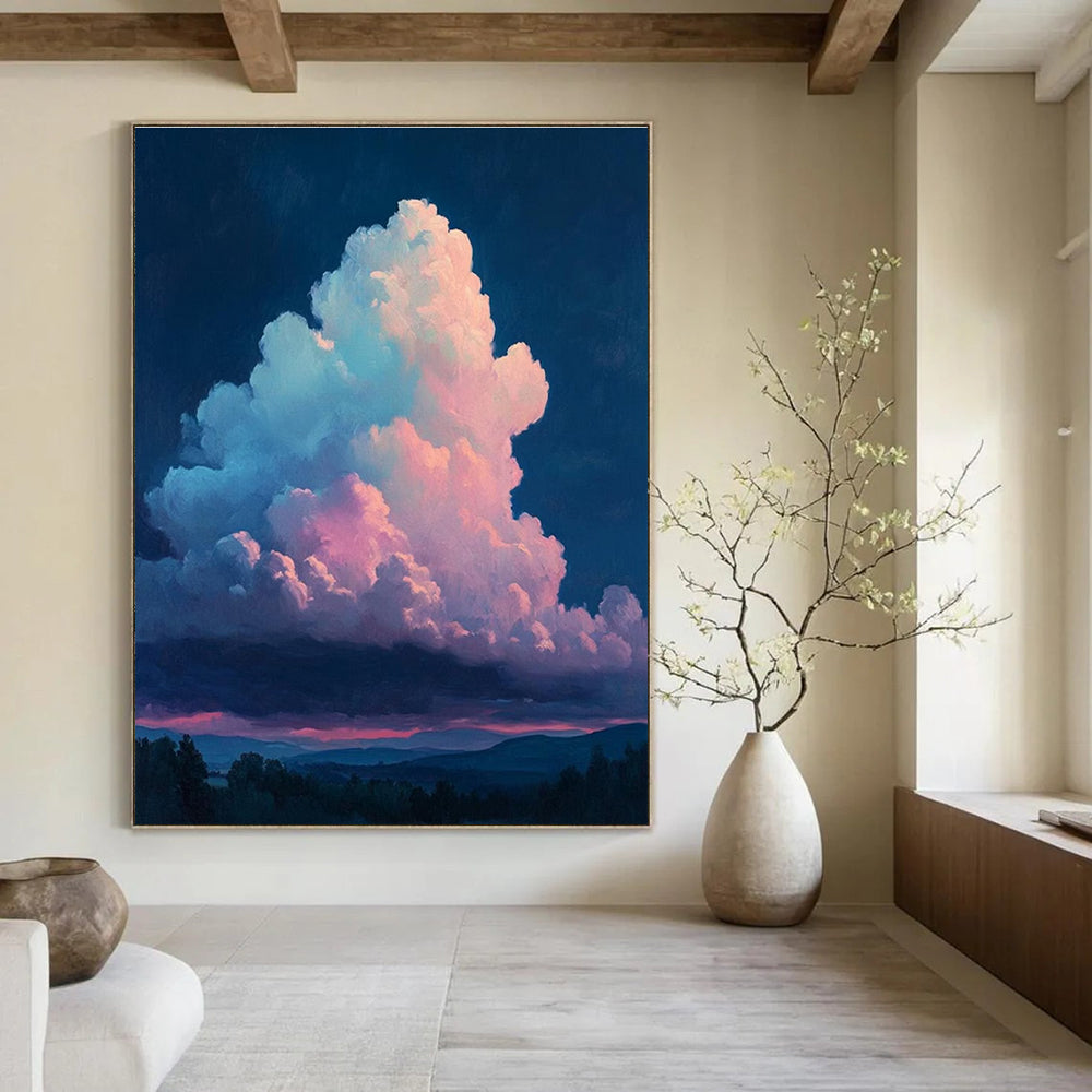 Twilight Clouds Abstract Painting for Romantic Restaurant Dining Areas HENG009