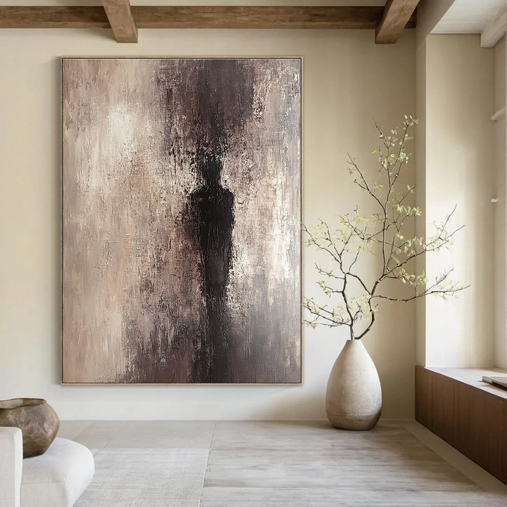 Shadowy Figure Abstract - Mysterious Abstract Painting GAB0645