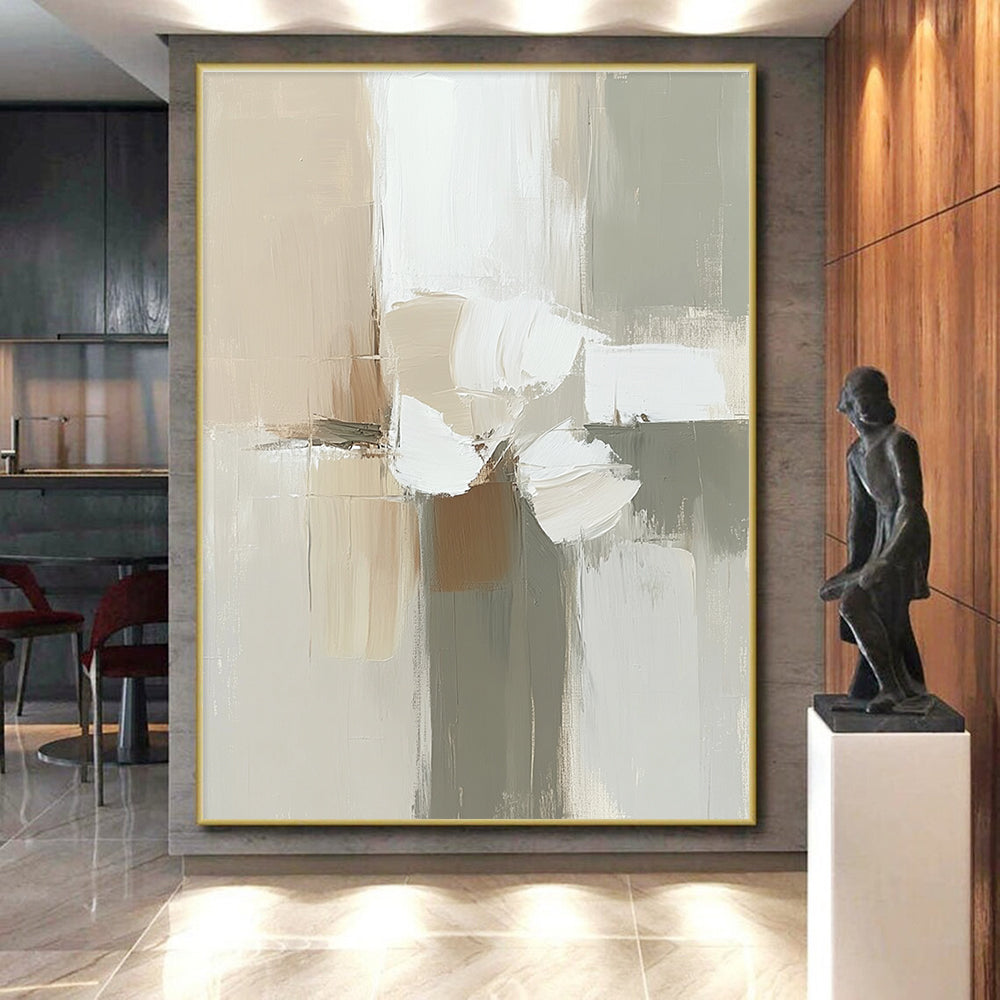 Neutral Abstract Flower Painting with Soft Simplicity WINK636