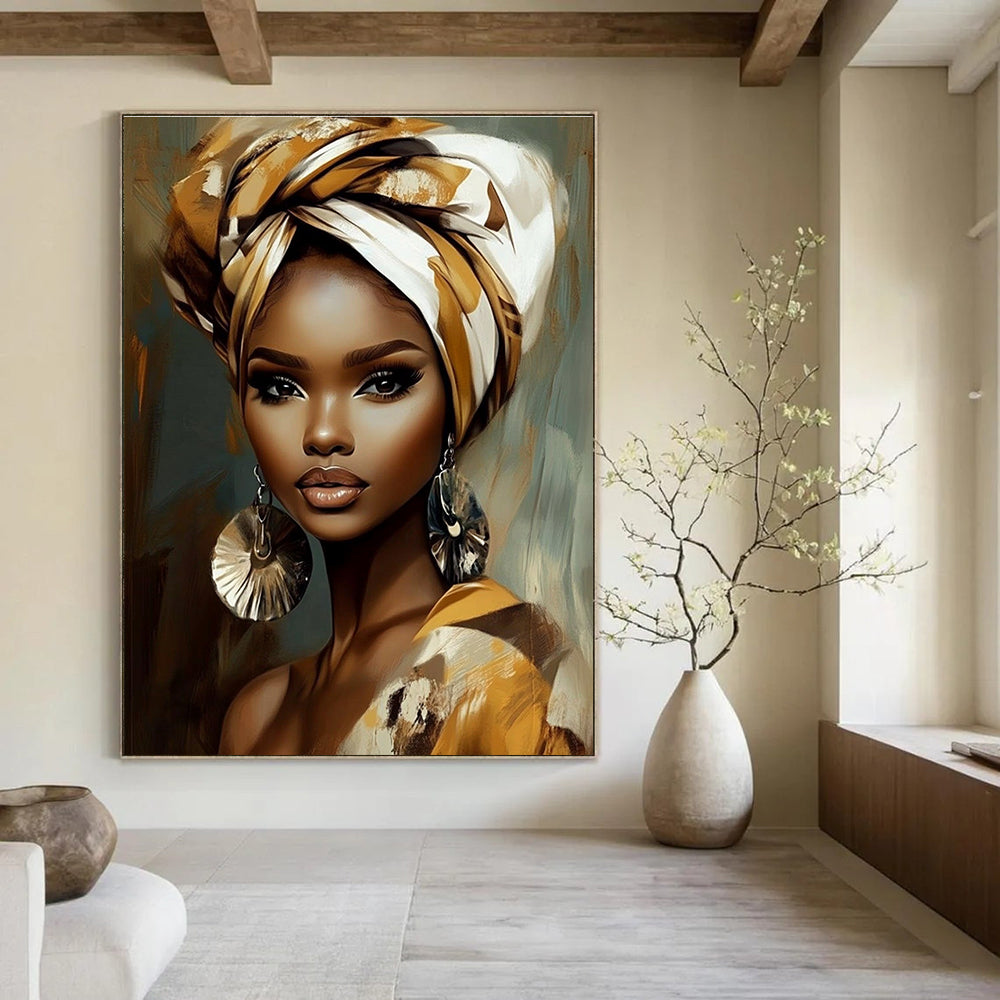 Cultural Portrait Abstract Painting with Rich Patterns GAB0008