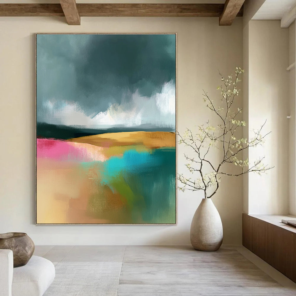 Colorful Field Abstract - Vibrant Landscape Abstract Art GAB0523