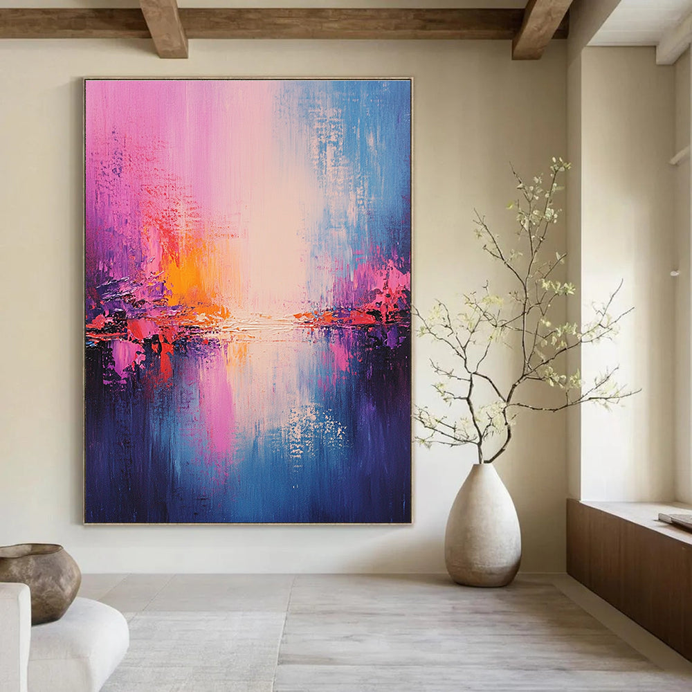 Pastel Sunset Abstract Painting for Soft Interiors GAB0735