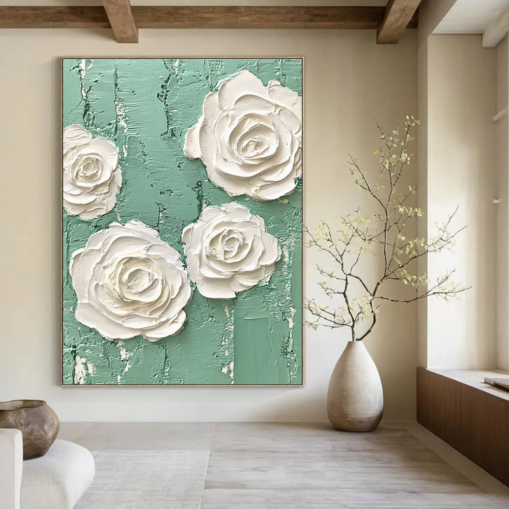 Textured Floral Art Abstract Painting for Romantic Interiors GAB1395
