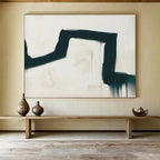 Black - White Drip Abstract Painting for Edgy Galleries YHT115