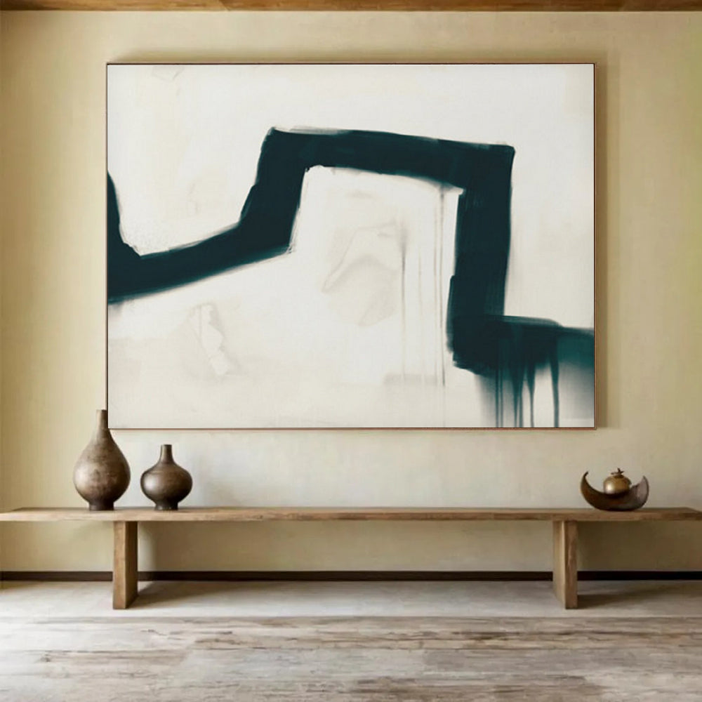 Black - White Drip Abstract Painting for Edgy Galleries YHT115