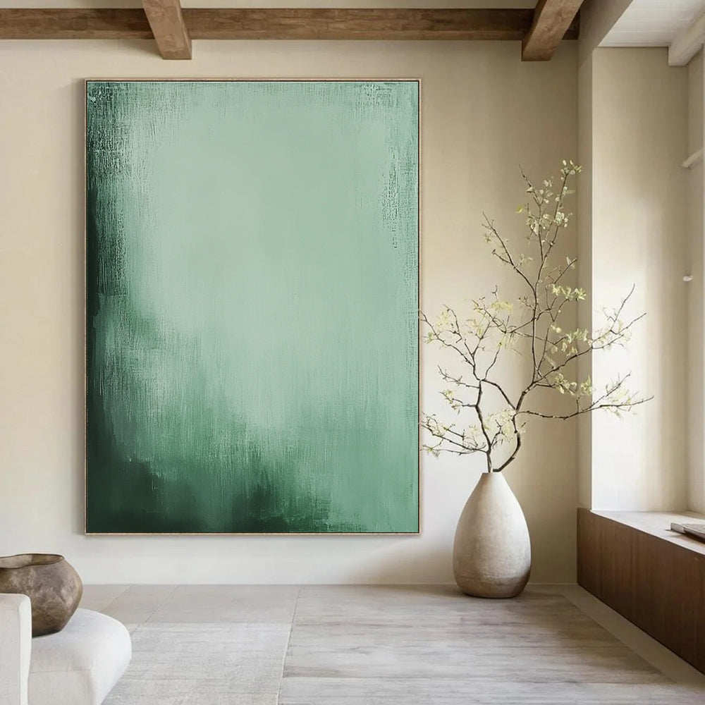 Green Gradient Calming Abstract Painting for Spa - like Spaces GAB1506