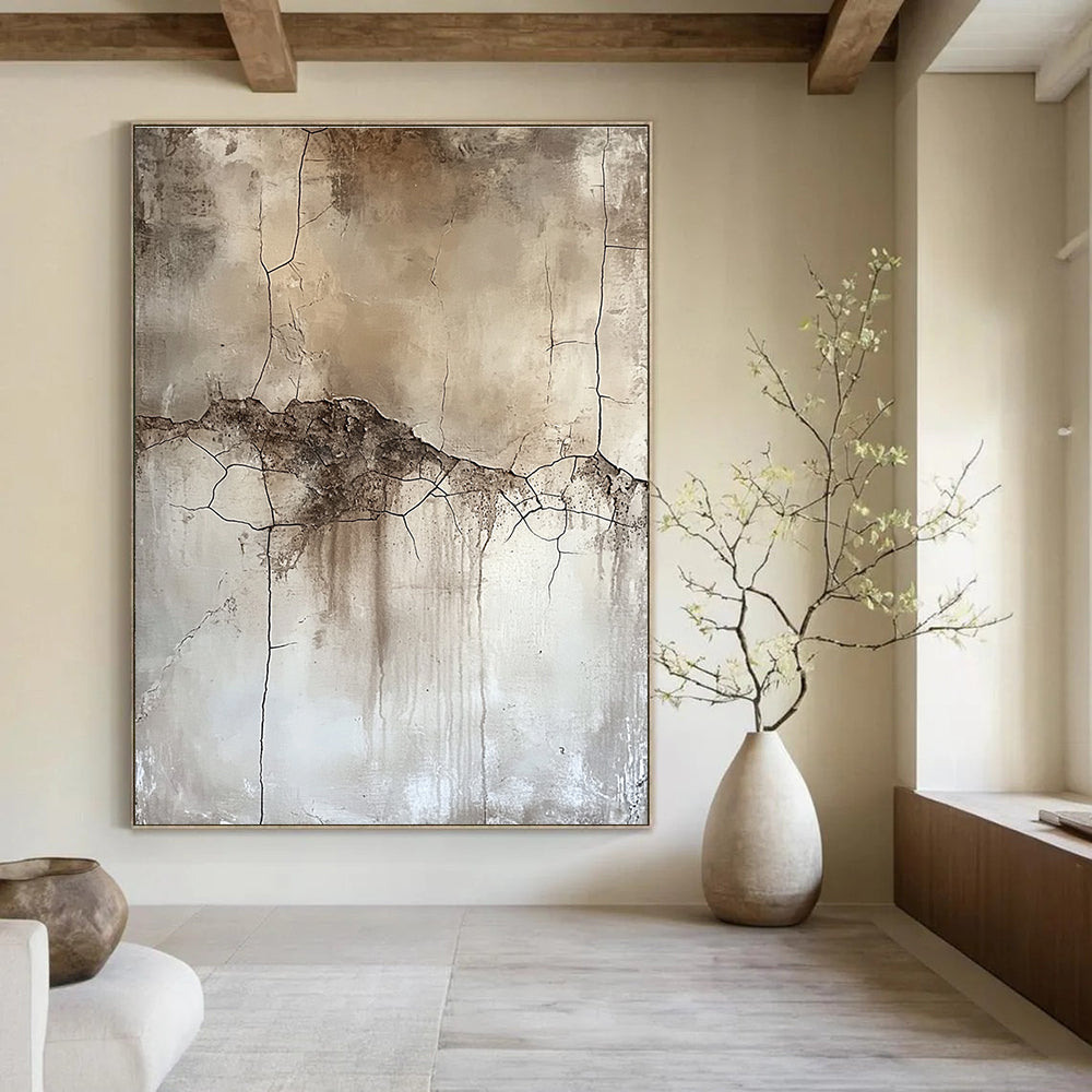 More Cracked Texture Abstract Painting for Rustic Spaces GAB0698