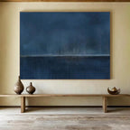 Dark Rainy Sea Abstract Painting for Nautical - Themed Home Theaters YHT272