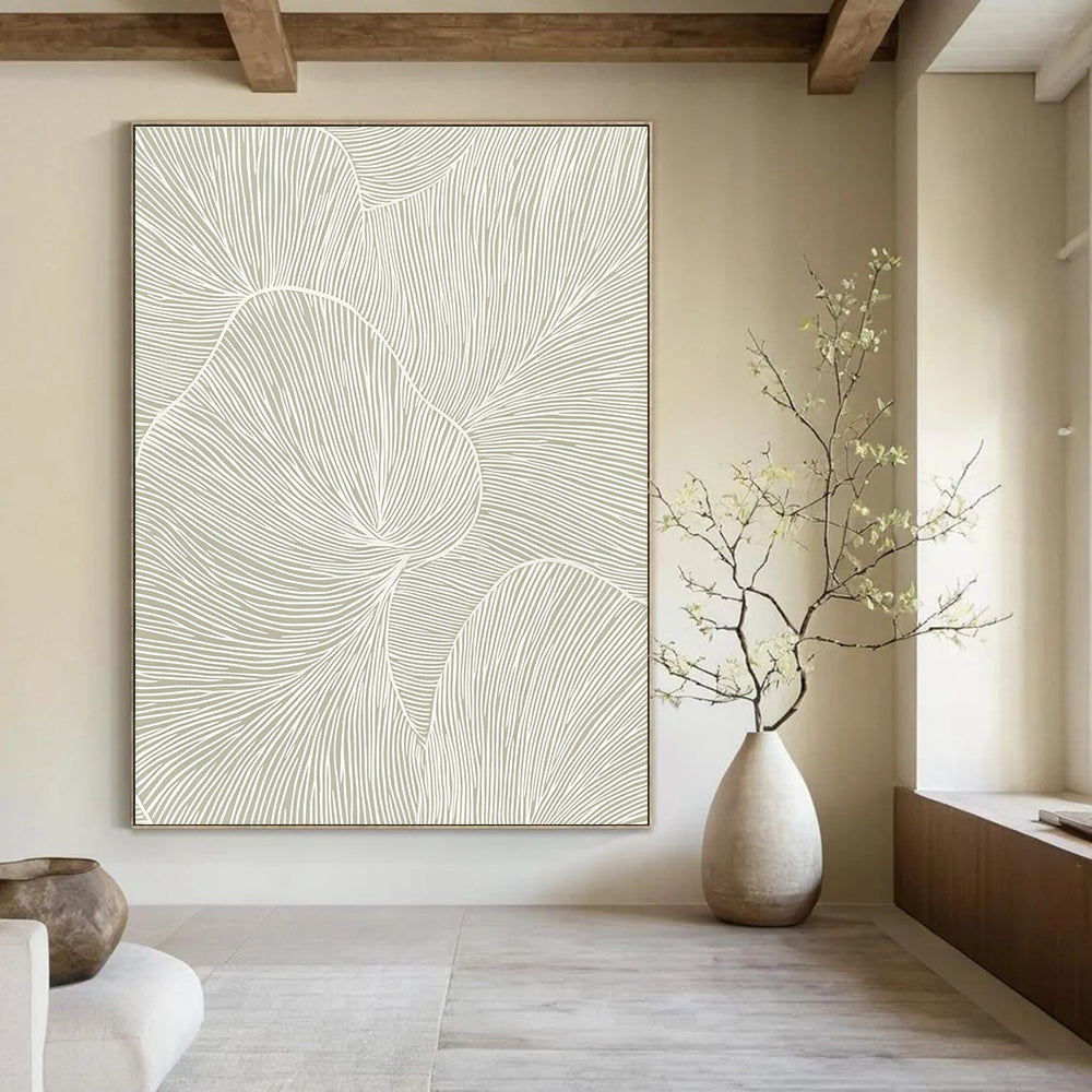 Leaf - like Lines Nature - Inspired Abstract Painting for Calm Spaces GAB1530