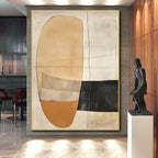Layered Neutral Geometric Forms Abstract Painting with Subtle Depth WINK226