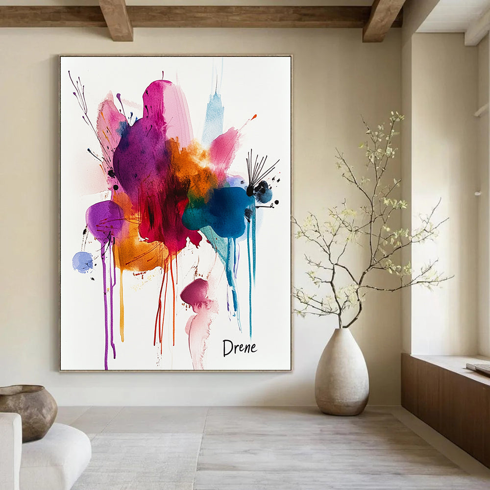 Colorful Drip Abstract Painting for Creative Studios GAB0984