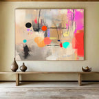 Vibrant Dots - Lines Abstract Expressionist Painting ABS203