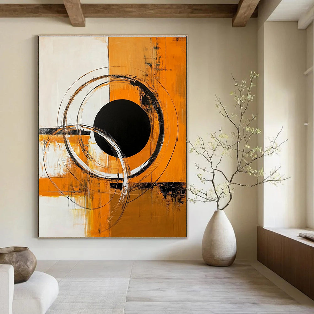 Dynamic Circular Art Abstract Painting for Modern Corporate Spaces GAB1399